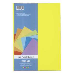 Crafters Choice Fluoro 201gsm A4 Board Pack Fluoro A4