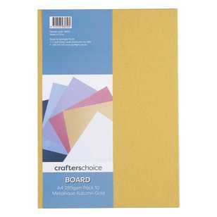 Crafters Choice 285gsm A4 Metallic Board Pack Gold A4