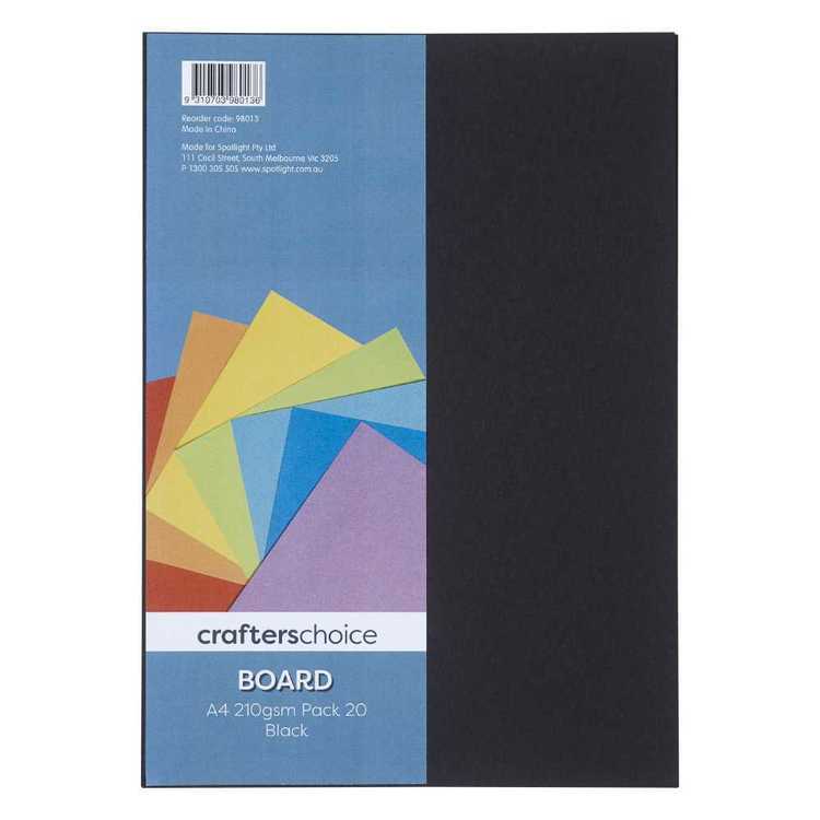 Crafters Choice 210gsm A4 Board Pack Black A4