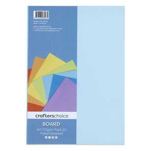 Crafters Choice 210gsm A4 Board Pack Pastel A4