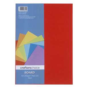 Crafters Choice 210gsm A4 Board Pack Red A4