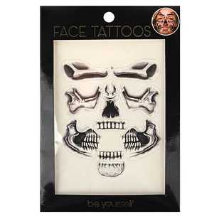 BYS Face Tattoo - Skull Grey