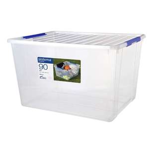 Sistema 90L Storage Bin With Lid Clear