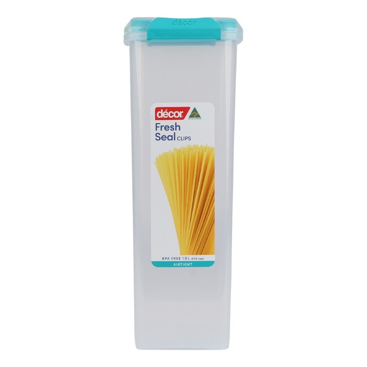 Décor Fresh Seal Clips 1.9 L Tall Square Container Teal 1.9 L