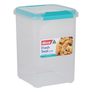Décor Fresh Seal Clips 3 L Tall Square Container Teal 3 L