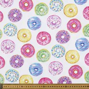 Doe-Nuts Printed Montreaux Drill Fabric White 112 cm