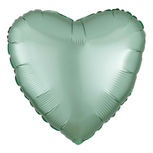 Anagram Satin Luxe Heart Foil Balloon Mint Green 45 cm