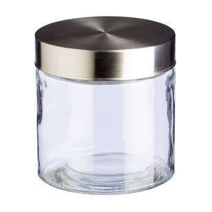 Culinary Co 0.8 L Glass Canister With Stainless Steel Lid Clear 0.8 L