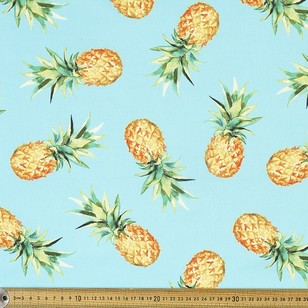 Pineapples Printed Montreaux Drill Cotton Fabric Green 112 cm