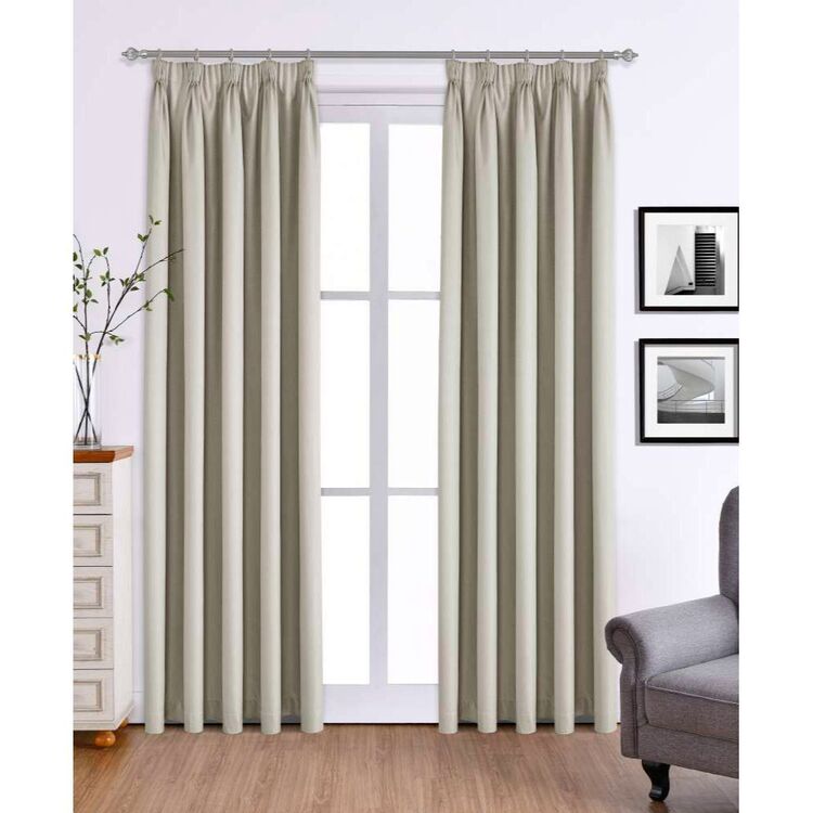 KOO Willow Pencil Pleat Curtains Stone