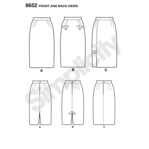 Simplicity Pattern 8652 Misses' Skirts