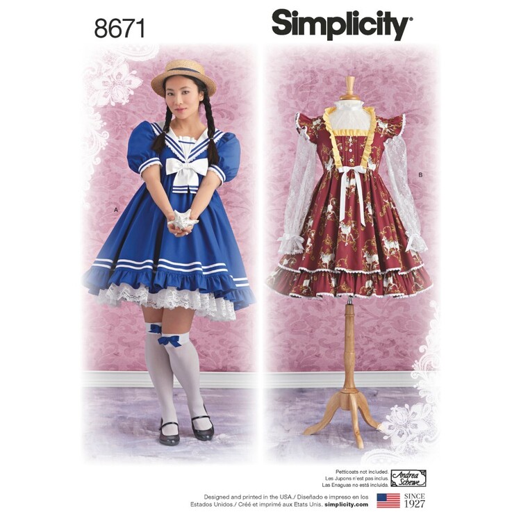 Simplicity Pattern 8671 Misses' Lolita Costume Dresses