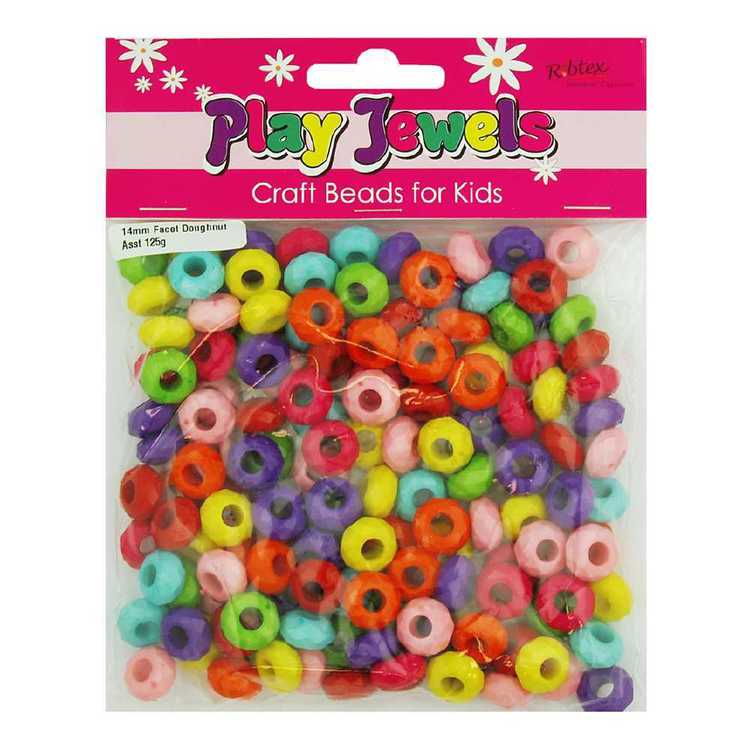 Play Jewels Faceted Doughnut Plastic Beads Value Pack