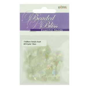 Ribtex Beaded Bliss Faceted Heart Acrylic Beads Ab Crystal 20 mm
