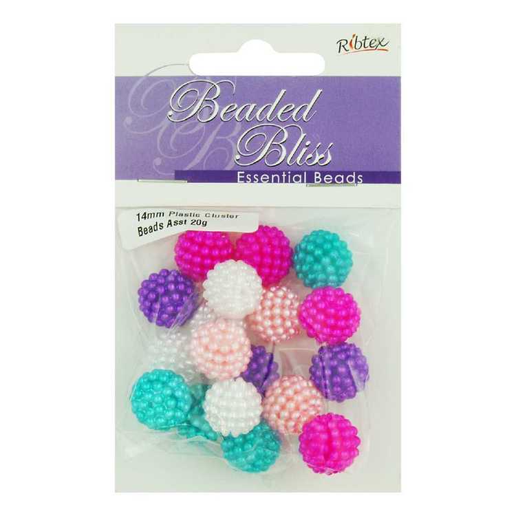 Ribtex Beaded Bliss Plastic Bead Cluster Purple 14 mm