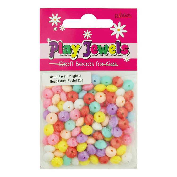 Play Jewels Faceted Doughnut Beads Pack Pastel