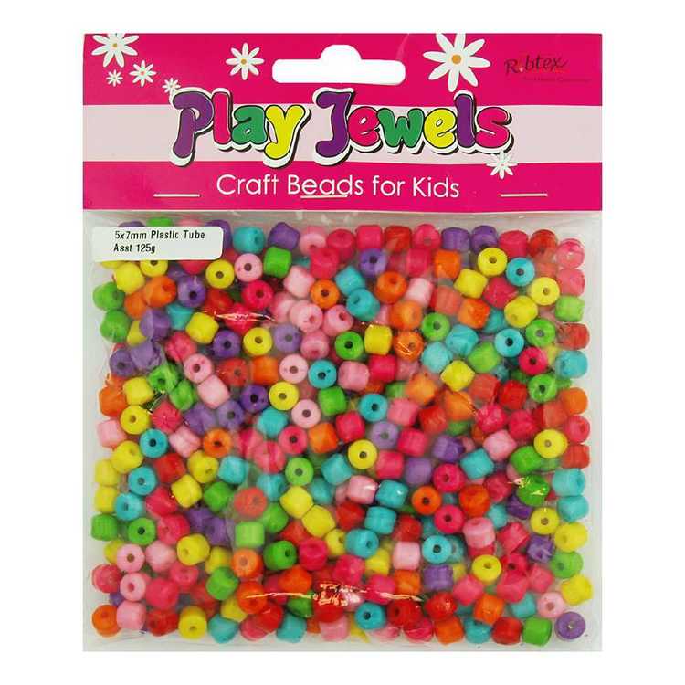 Play Jewels Plastic Tubes Beads Value Pack Bright 7 mm