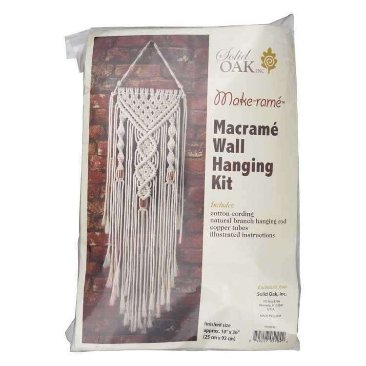 Solid Oak Spiral Macrame Wall Hanging Kit