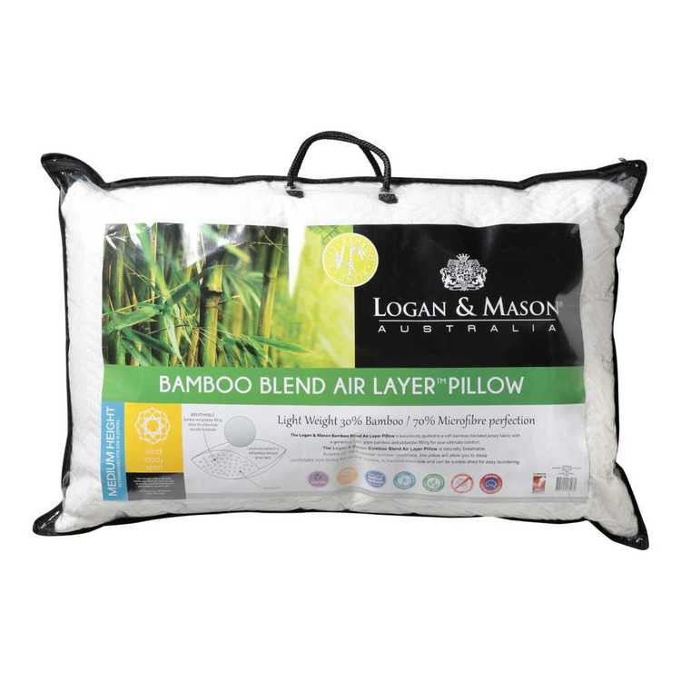 Logan & Mason Bamboo Blend Air Layer Pillow White Standard