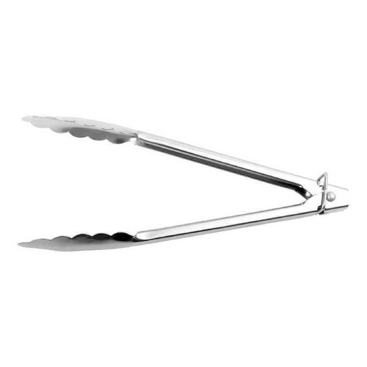 Chef Inox Stainless Steel Utility Tong With Clip Stainless Steel 25 cm