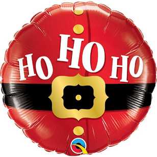 Qualatex Christmas Balloon Ho Ho Ho Santa Belt Red 46 cm