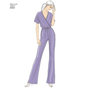 New Look Pattern 6554 Misses' Knit Jumpsuit And Dresses 6 - 18