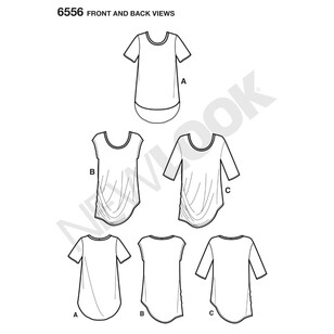 New Look Pattern 6556 Misses' Easy Knit Tops X Small - X Large