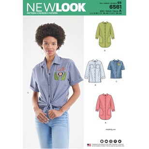 New Look Pattern 6561 Misses' Shirts In Three Lengths 8 - 20