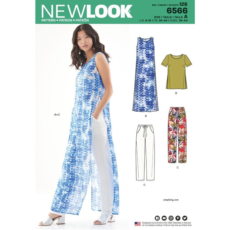 New Look Pattern 6566 Misses' Tunic, Top And Pants