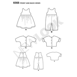 New Look Pattern 6568 Babies' Dress, Romper And Jacket Newborn - Large