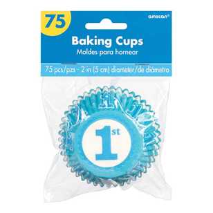 Amscan 1st Birthday Blue Cupcake Cases 75 Pack Blue