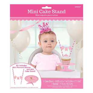 Amscan 1st Birthday Girls Mini Cake Stand Kit Pink, White & Gold