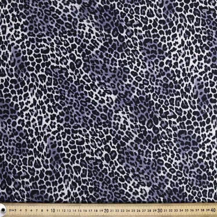 Black Cheetah Printed Voile Fabric Multicoloured 138 cm