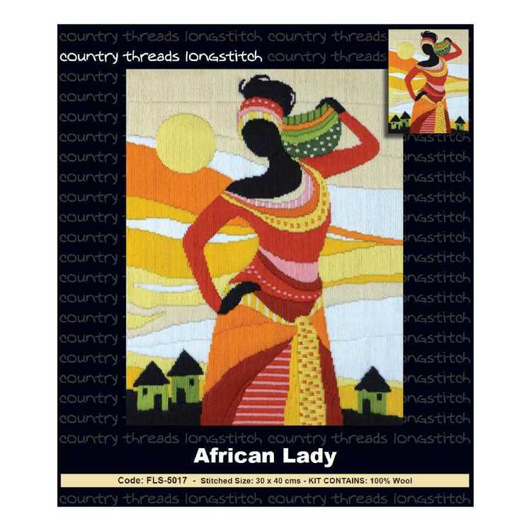 Country Threads African Lady Long stitch Kit
