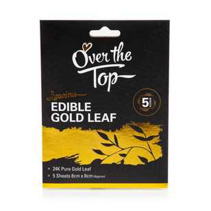 Over The Top Edible Leaf 5 Sheets Gold