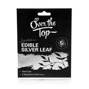 Over The Top Edible Leaf 5 Sheets Silver