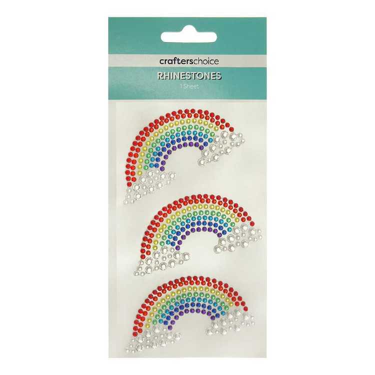 Crafters Choice Rhinestone Rainbow Stickers Multicoloured 100 x 205 mm