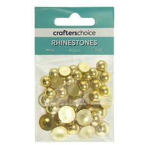Crafters Choice Dome Pearl Rhinestone Gems Pack Gold