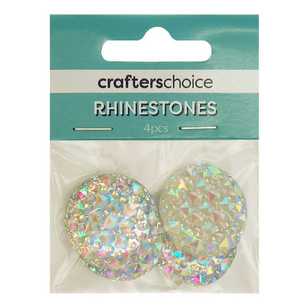 Crafters Choice Stick-On Round Rhinestone Gems Pack Clear AB 30 mm