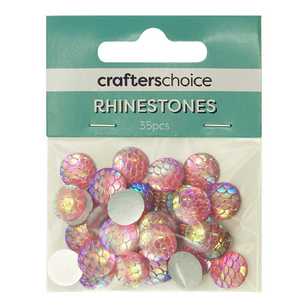 Crafters Choice Rhinestone Scales Gems Pack Pink Ab 12 mm