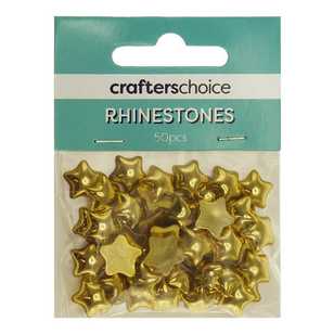 Crafters Choice 12 mm Star Rhinestone Gems Pack Metallic Gold 12 mm