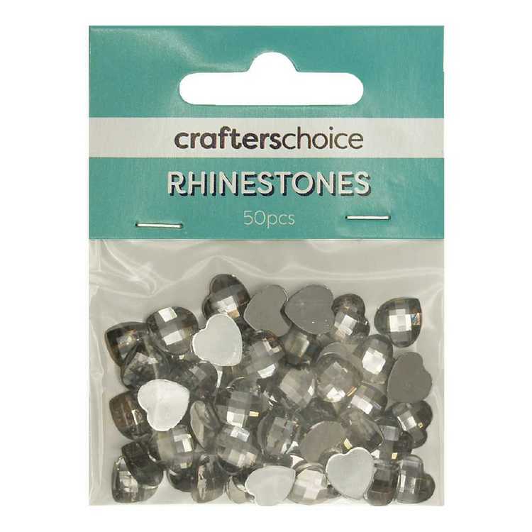 Crafters Choice 10 mm Heart Rhinestone Gems Pack Clear 10 mm
