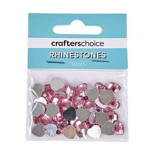 Crafters Choice Stick On Rhinestones Gems Pack 50 Pieces Pink 10 mm