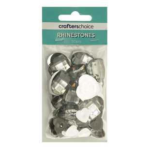 Crafters Choice Rhinestone Heart Gems 50Pcs Clear