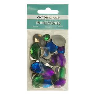 Crafters Choice Faceted Oval Rhinestone Gems 50 Pack Purple