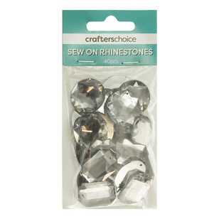 Crafters Choice Sew On Rhinestone Gems Mixed Pack Clear