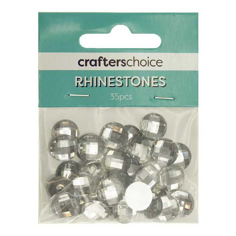 Crafters Choice Faceted Round Rhinestone Gems Pack Clear 12 mm