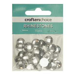 Crafters Choice Faceted Round Rhinestone Gems Pack Clear 12 mm