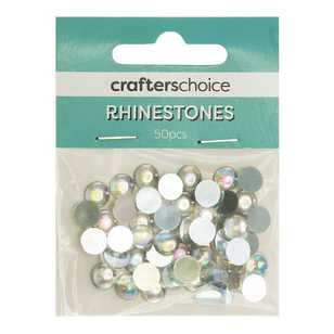 Crafters Choice Round Dome Rhinestone Gems Pack Clear AB 8 mm