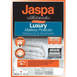 Jaspa Black Luxury Waterproof Mattress Protector White